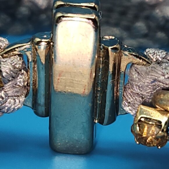 Y2K BOHO crouched lace band under brass chain with glass amber beads - Picture 10 of 16